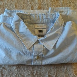 Men's Large Slim Fit Old Navy Shirt Blue Short
